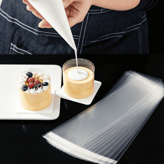 300 Pcs Cake Collar Clear Cake Strips, 2.6 x 10.2 Inch Transparent Acetate Sheets for DIY Baking Decoration, Surrounding Edge for Chocolate Mousse Cake Wrapping