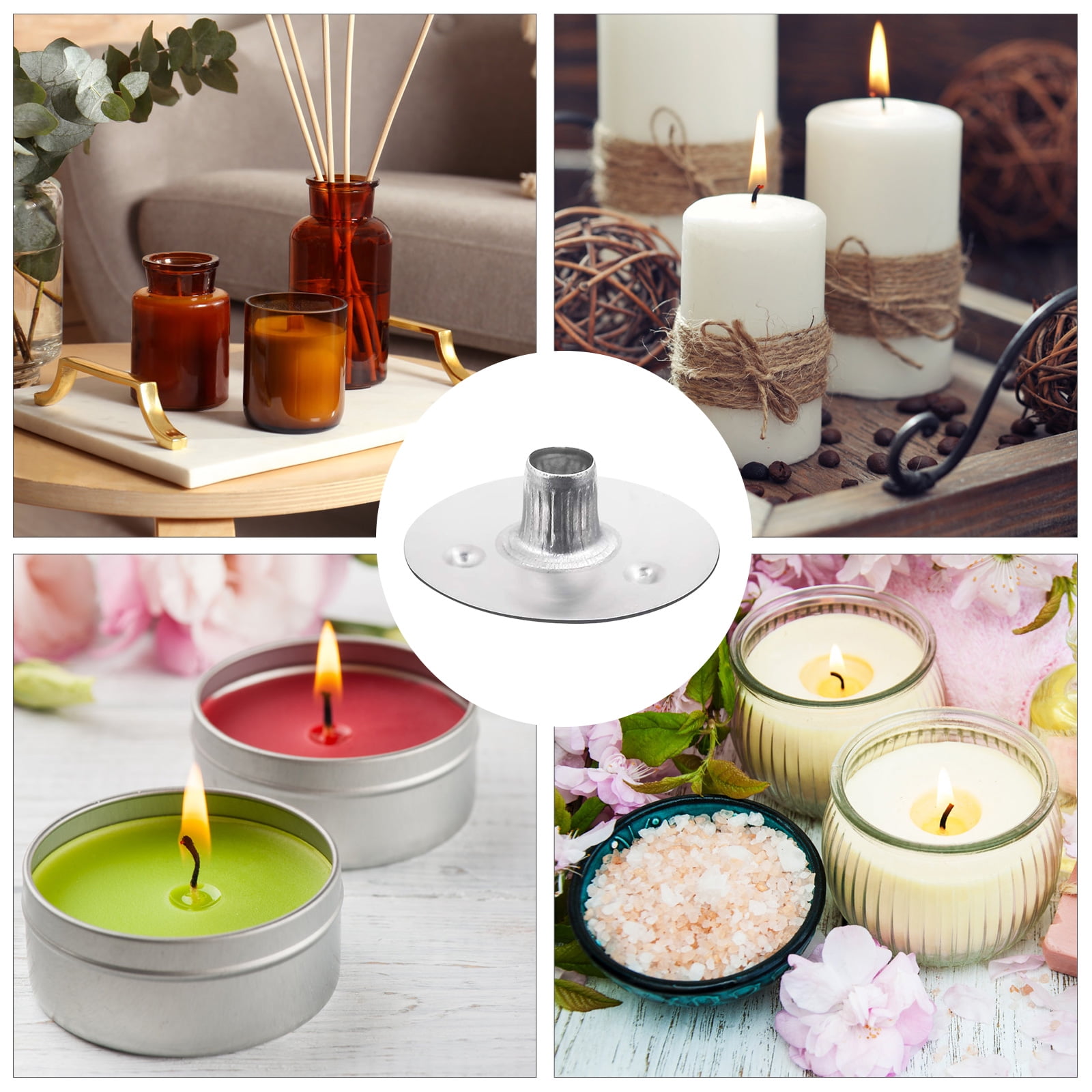 300 Pcs Candle Wick Tabs Metal Candle Wick Sustainer Tabs Candle Wick