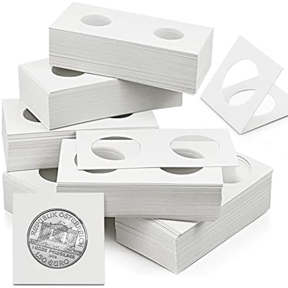300 Pcs Cardboard Coin Holder, 6 Sizes 2" x 2" Currency Holders for Coin Collection Supplies$$Office