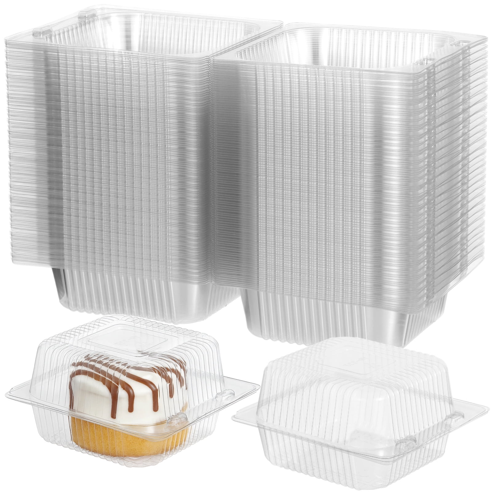 300 Pcs Clear Plastic Hinged Take Out Containers, Clamshell Takeout ...