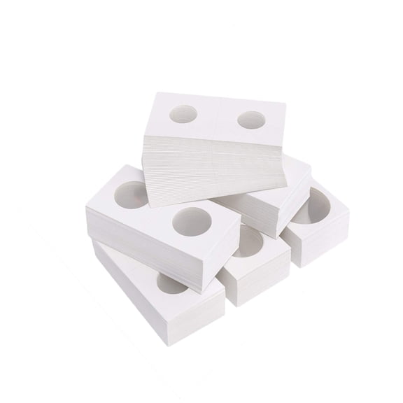 UKCOCO 300Pcs Stamp Holders White Circle Aligned Storage Case for Coins Copper Plated Commemorative Use