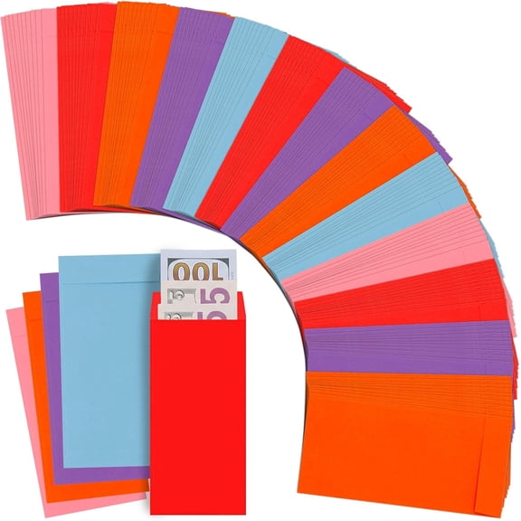 300 Pcs Colorful Cash Envelopes Bulk Money Gift Envelopes for Cash 3.2 x 6.5 Inch Colored Envelope Bulk Small Money Saving Envelope for Budgeting Checks Gift Cards Coins Coupon Organizer Item