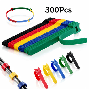 ChrumpTon 300 Pcs Cord Wraps,Cable Organizers,Adjustable Cord Management Ties for Charging Cords & Electrical Cords,Reusable Multi-Purpose,5 Colors