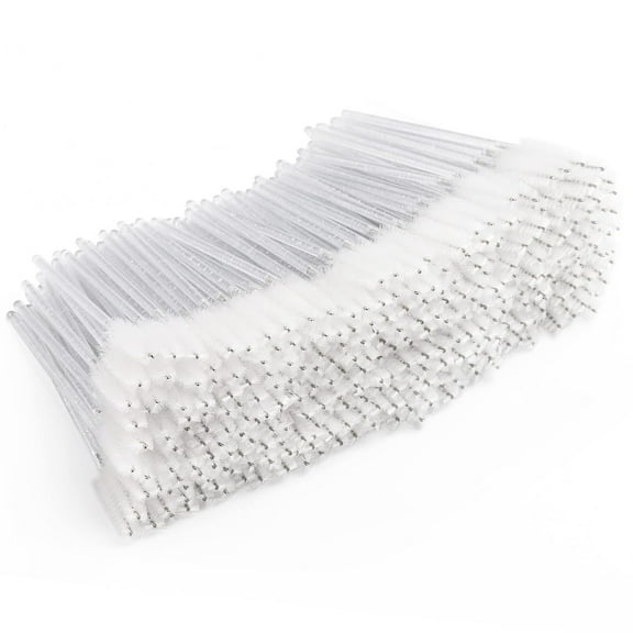 300 Pcs Disposable Crystal Spoolies Brush for Eyelash Extensions, Spooly Eyelash Eyebrow Brushes Lash Wand Applicator Makeup Kits (White)