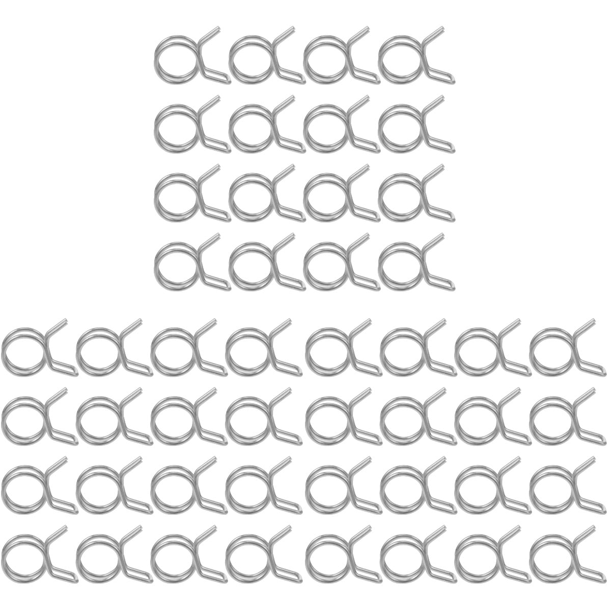 300 Pcs Double Hose Clamps Spring Leak-Proof Pipe Clip Car Clips 1/4 ...