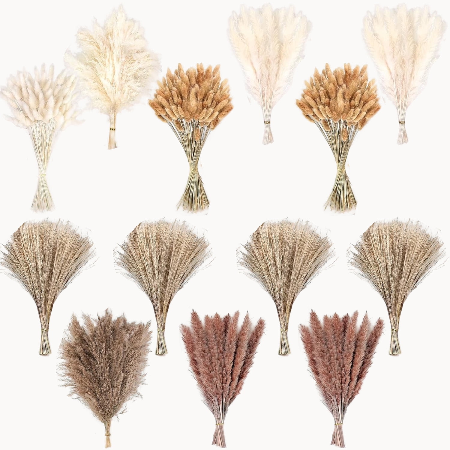 300 Pcs Dried Pampas Grass Decor, Dried Flower Bouquets for Wedding, Home, Centerpiece Table