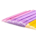 thumbnail image 1 of 300 Pcs Eyelash Extensions Disposable Tattoo Micro Brushes, Makeup Brushes Cotton Swabs Stick 3 Different Size,Pink,Purple and Yellow, 1 of 5