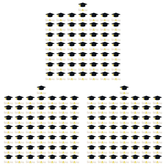 300 Pcs Graduation Cap Confetti Small Black Grad Cap Confetti 2026 Graduation Grad Cap Table Scatter Scatter Decoration for Congrats Grad Theme Table Decor