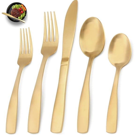 300 Pcs Heavy Duty Gold Disposable Plastic Cutlery Set, 7.4In Forks 6.9In Spoons 7.9In Knives Disposable Silverware for Parties