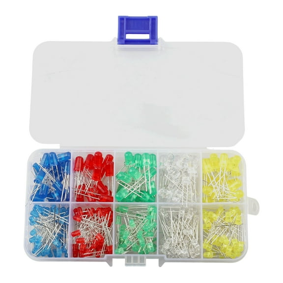 300 Pcs LED Diode Set with 5 Different Colors Suitable for Various DIY Projects