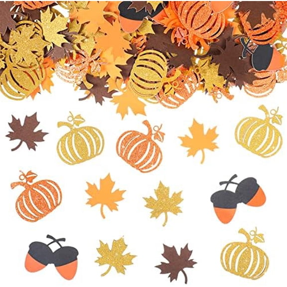 300 Pcs Little Pumpkin Confetti Gold Glitter Fall Table Confetti Acorn Maple Leaf for Baby Shower Autumn Harvest Thanksgiving Halloween Party Supplies$$Electronics Accessories