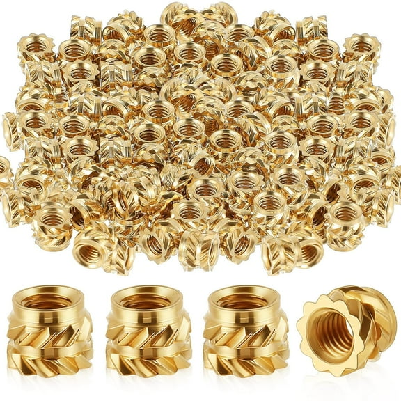 300 Pcs M3 Threaded Inserts M3 x D5 x L4 Heat Set Inserts Brass 3D Printing Knurled Metric Nuts for Plastic, 3D Printing Components