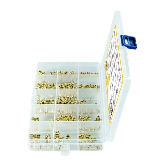 300 Pcs Metric Threaded Inserts 2/2.5/3/4/5/6mm Knurled Female Thread Inserts Brass Embedding