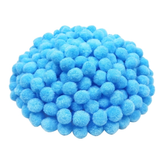 300 Pcs Mini Pompoms for Crafts,Small Pom Pom Balls,Craft Bulk Glitter Fuzzy Pompom Puff Balls for DIY Arts,Crafts Projects,Home Decorations,Summer Holiday Party,Fuzzy Ball to Glue on(Blue)