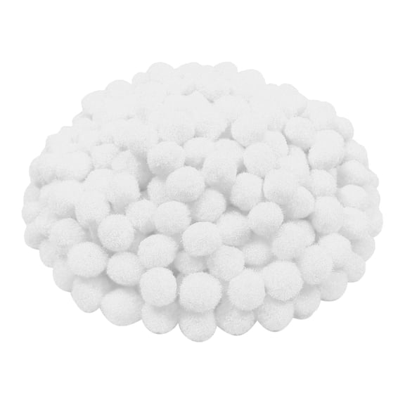 300 Pcs Mini Pompoms for Crafts,Small Pom Pom Balls,Craft Bulk Glitter Fuzzy Pompom Puff Balls for DIY Arts,Crafts Projects,Home Decorations,Summer Holiday Party,Fuzzy Ball to Glue on(White)