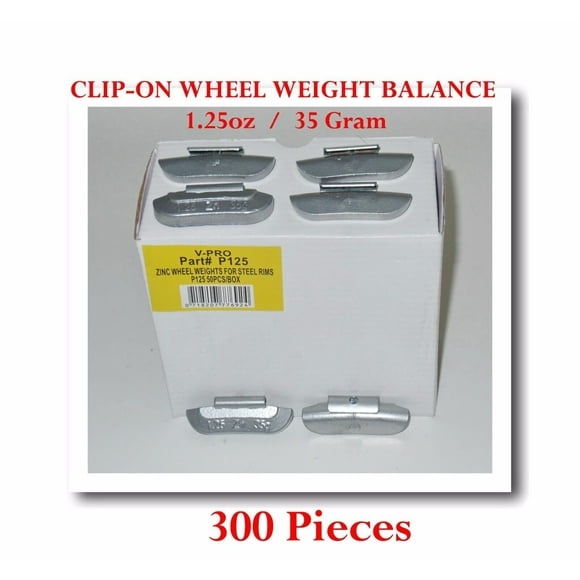 300 Pcs P Style Clip-on Wheel Weight Balance 1.25oz 35 gram P125 Led Free