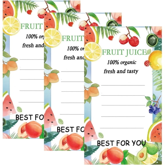 300 Pcs Plastic Juice Bottle Labels 1.6x2.4 Inch Self-Adhesive Labels Bottle Stickers for 12oz 8oz 4oz Juice Bulk Containers Smoothie Bottles