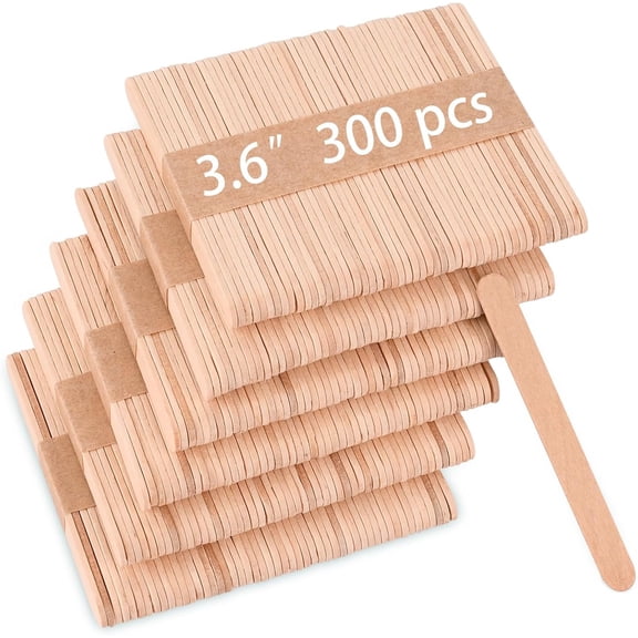 300 Pcs Popsicle Wooden Sticks, 3.65 Length Natural Wood Mini Ice Cream Sticks for Ice Pop, Cakesicle, Cake Pop, DIY Crafts