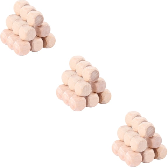 300 Pcs Puzzles Building Blocks Unfinished Blank Dice Wood Wooden Party Dices Polyhedral for Craft
