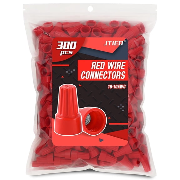 300 Pcs Red Wire Connector Nuts with Spring Quick Connection (AWG 18-10) | Insulating Insert Twist Electrical Wire Terminal, Electrical Connectors Nuts, Wire Caps