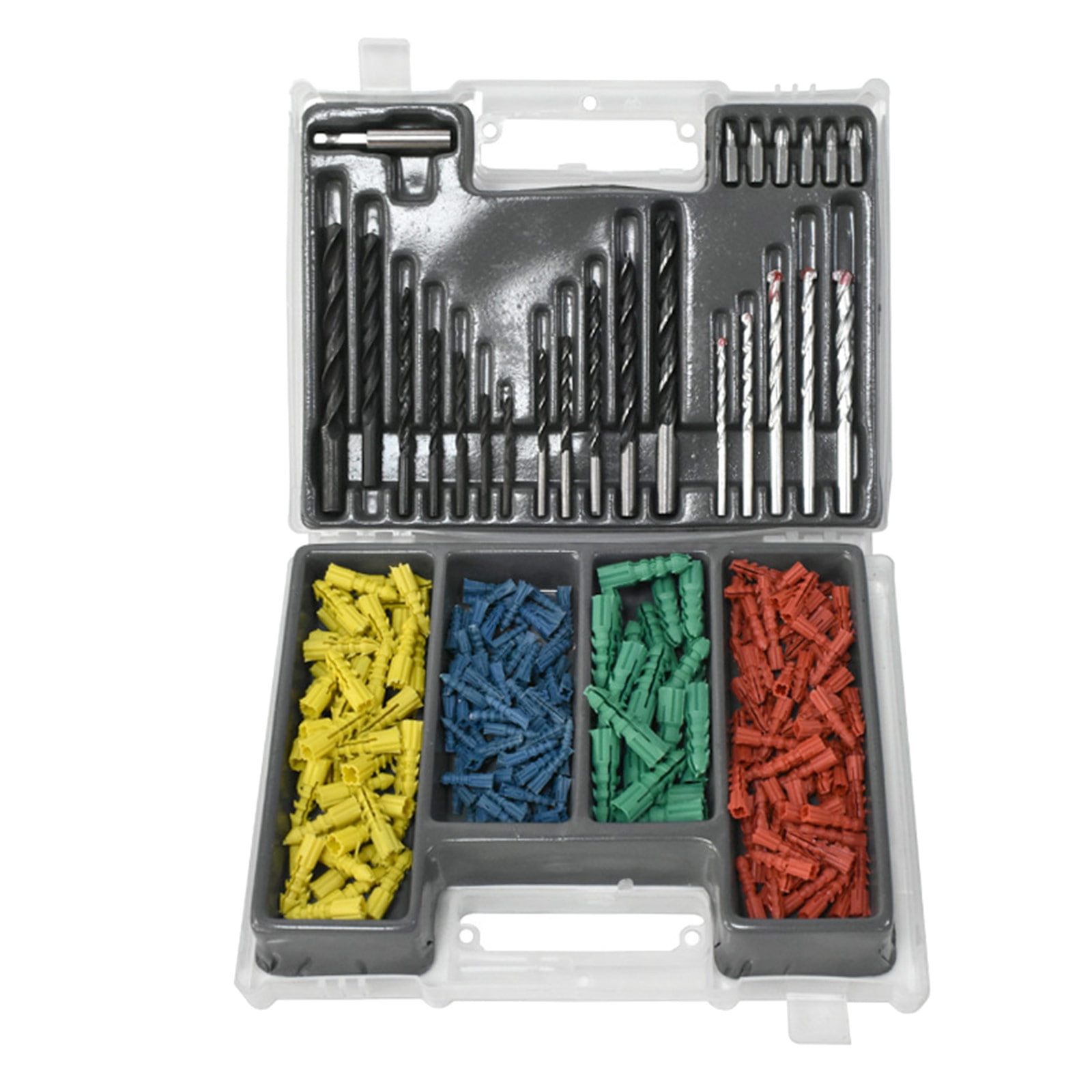 300 Pcs/Set Drill Bit Set 4-10mm 3 Pointed Woodworking Drill Bits 2-10mm Twist Drill Bit for Wood Metal Cement Drilling