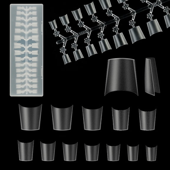 300 Pcs Short Oval Shaped Half Cover Nail Tips Round False Nail Tips for Nail