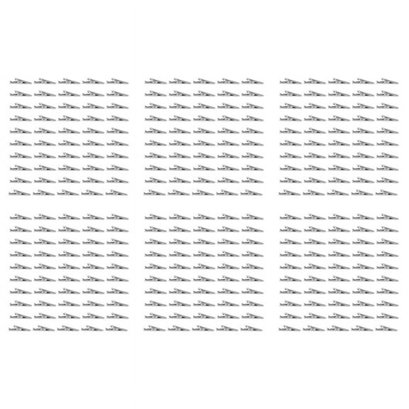 300 Pcs Silver Tone Metal Alligator Clip Clamps,300(+/-2%) Pcs x Alligator Clips,Silver Tone