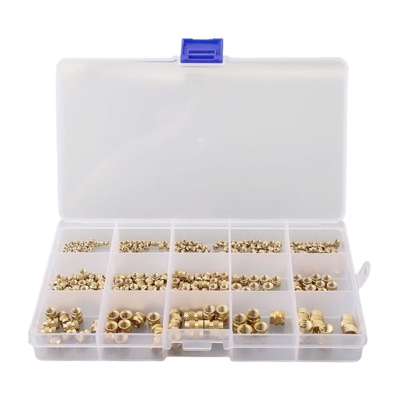 300 Pcs Threaded Inserts M2 M2.5 M3 M5 M6 Insert Nuts Brass Threaded Bushing