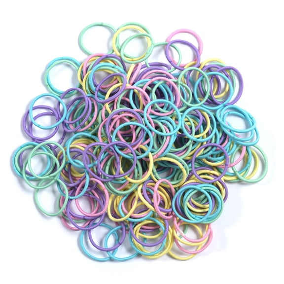 300 Pcs Toddler Hair Ties, 2.5cm in Diameter No Crease Thumb Size Rubber Hair Bands Elastics, Small Thin Hair Ponytail Holders Hair Accessories for Baby Girls Kids Children Women (No Bag)