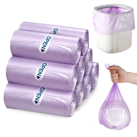 300 Pcs x 1 Gallon Mini Trash Bags, 3.8 Litre Purple Mini Trash Can Liners, garbage Bags for Bathroom, Kitchen, Home, Pet use 13.7 x 11.8 inches