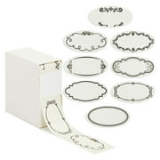 Juvale Dissolvable Food Labels - 300 Pack, White Rectangular, 1.1 x 2.25 in - Canning Jar Labels & Pantry & Freezer Container Stickers - 8 Unique Designs