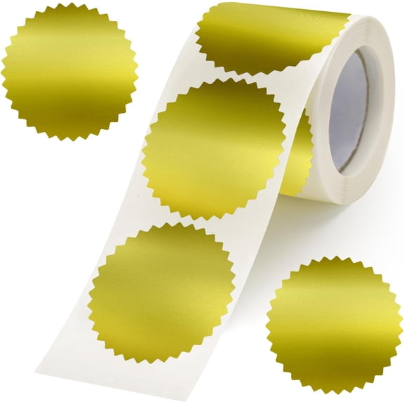300 Piece Embossing Stickers 2 Inch Gold Foil Seals Certificates Adhesive Envelope Label Blank Stamp Invitation