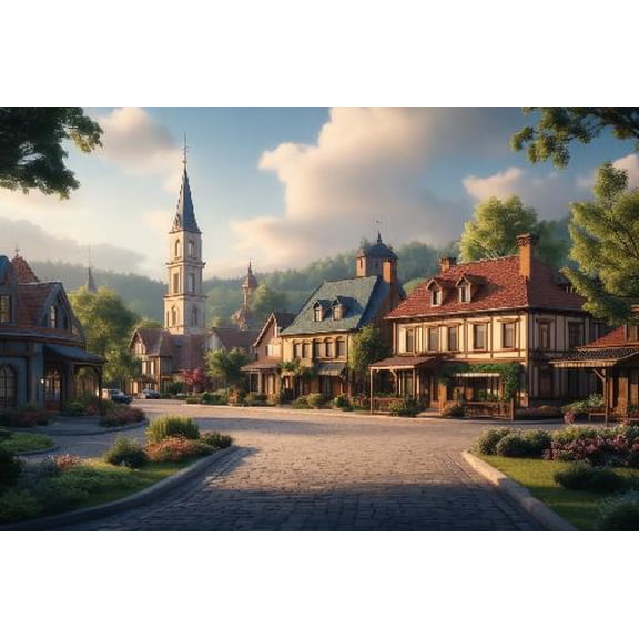 300 Piece Jigsaw Puzzle for Adults The Town Wooden Puzzle Environmentally Friendly No Odor Challenging Educational Fun Family Holiday Activities Games Toys Gifts