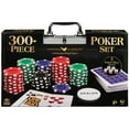 thumbnail image 1 of 300-Piece Poker Set with Aluminum Carrying Case & Professional Weight Chips Plus 5 Poker Dice, 1 of 9