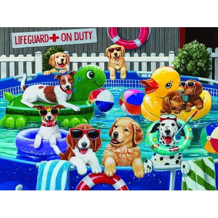 300 Piece Puppy Pool Party Jigsaw Puzzle by William Vanderdasson 18" x 24"