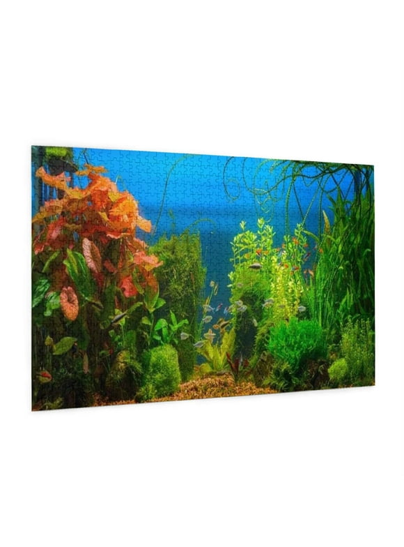 300 Piece Puzzle for Adults and Kids - Aquarium Blue Ocean Fish Jigsaw Puzzle - Puzzle for Home Decoration Toys and Games ,15.7"x 11"