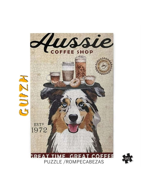 300 Piece Puzzle for Adults and Kids - Australian Shepherd Jigsaw Puzzle - Puzzle for Home Decoration Toys and Games ,15.7"x 11"