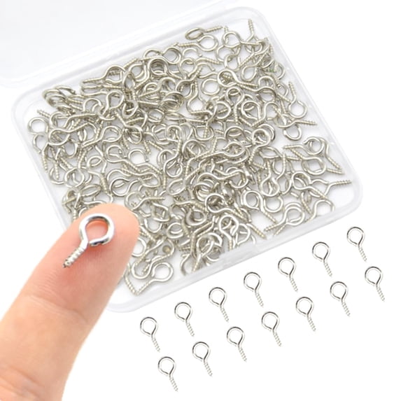 300 Piece Small Screw Eye Pins 13x6mm Zinc Plated Mini Eyelets for DIY ...