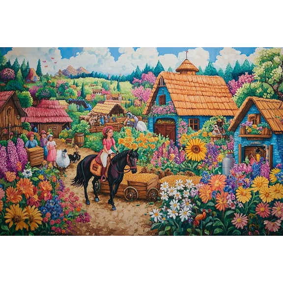 300 Piece Wood Puzzles for Adults Charming Birdhouses in Flowering Garden Christmas Birthday Gifts for Adults Challenging Family Activity Great Gift Idea for Family Friends