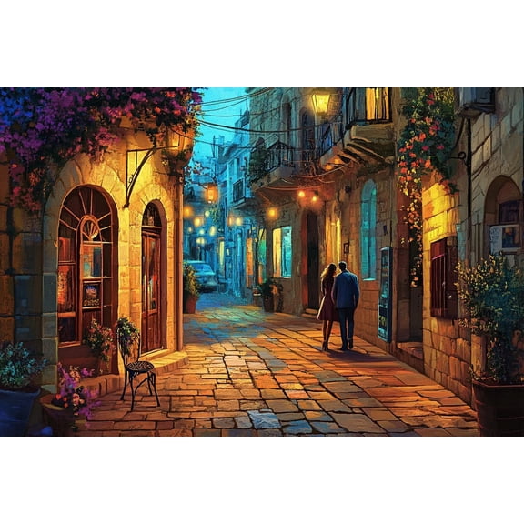 300 Piece Wood Puzzles for Adults Romantic Evening Alley Christmas Birthday Gifts for Adults Challenging Family Activity Great Gift Idea for Family Friends
