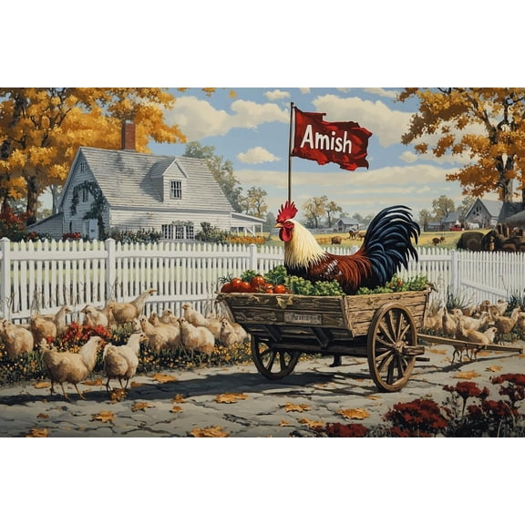 300 Piece Wood Puzzles for Adults Amish Farm Scene Christmas Birthday Gifts for Adults Challenging Family Activity Great Gift Idea for Family Friends