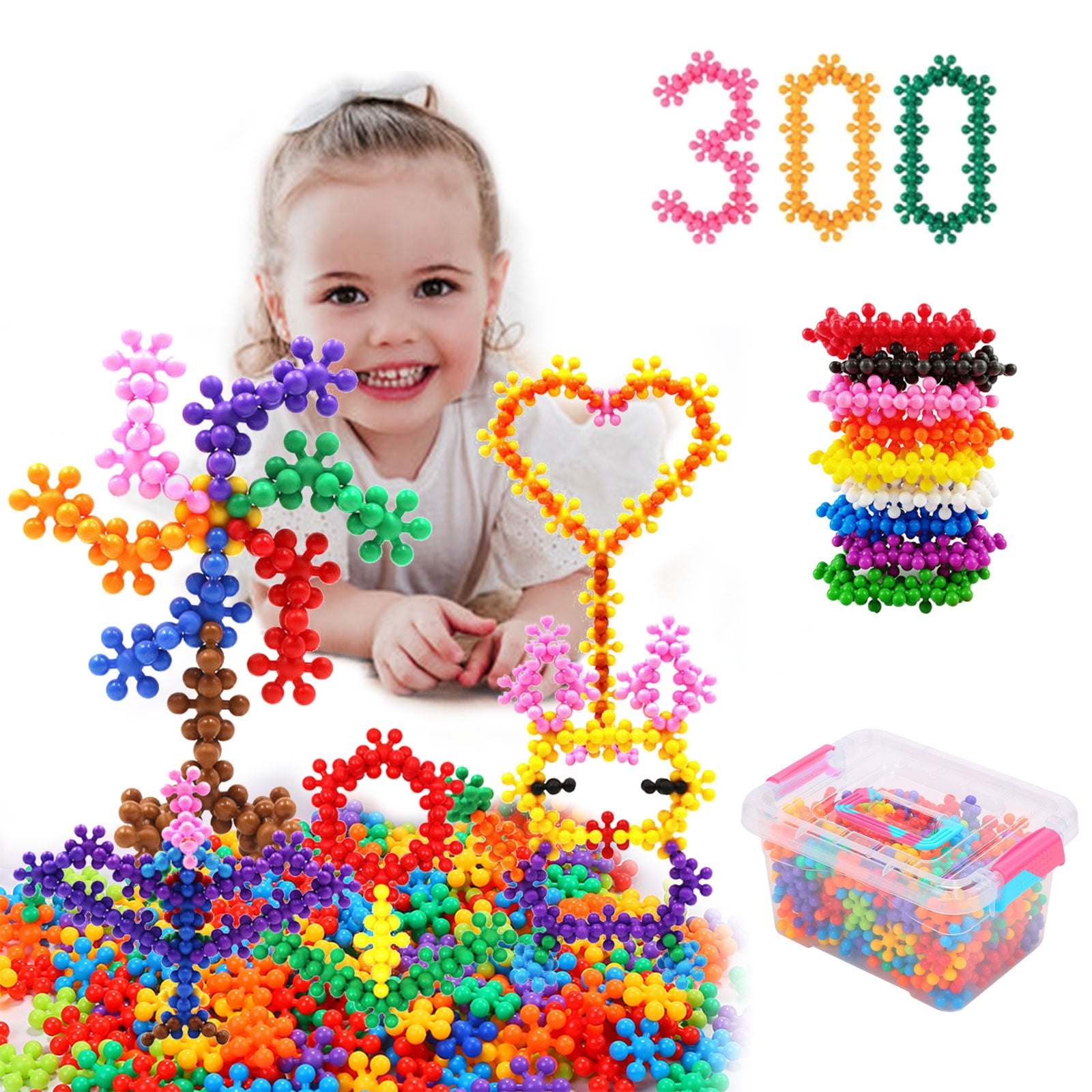 300-Piece STEM Building Blocks Set, Educational Toy for Kids 3+, Safe ...
