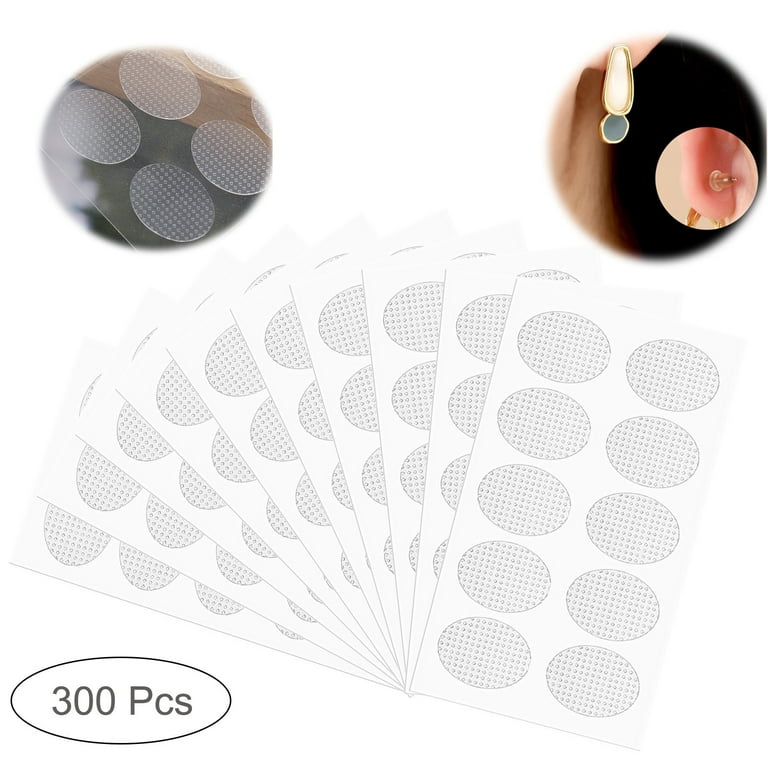 300 Pieces Ear Lobe Support Patches for Heavy Earrings, Breathable Earrings  Support Pads Large Earring Patches Heavy Earrings Stabilizers 