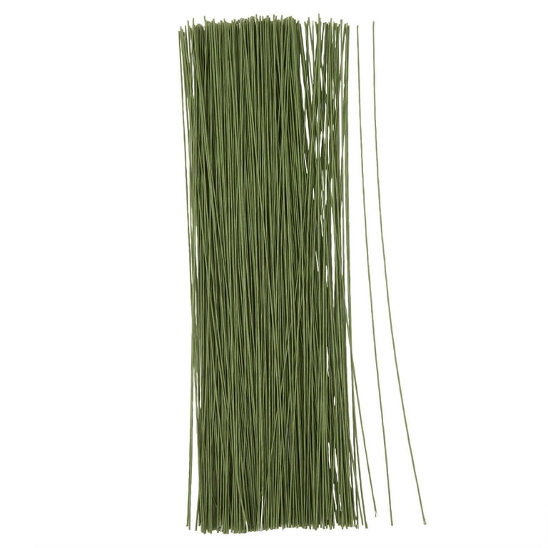 VOSAREA 400 Pcs Floral Stems Bouquets Wrapping Wire Fake Flower Stems Green  Florist Wires sola Wood Flowers Green Flowers DIY Green Wire Plastic