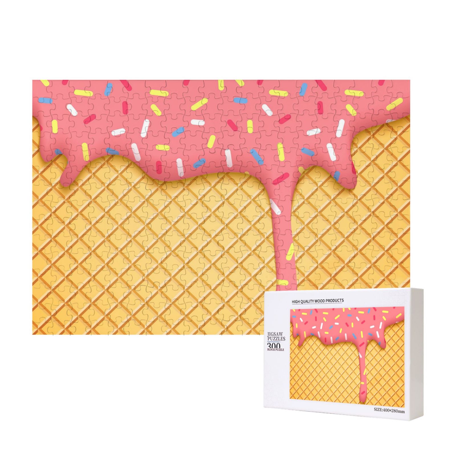 300 Pieces Jigsaw Puzzles Wooden Jigsaw Toy Family Game Wall Decor for