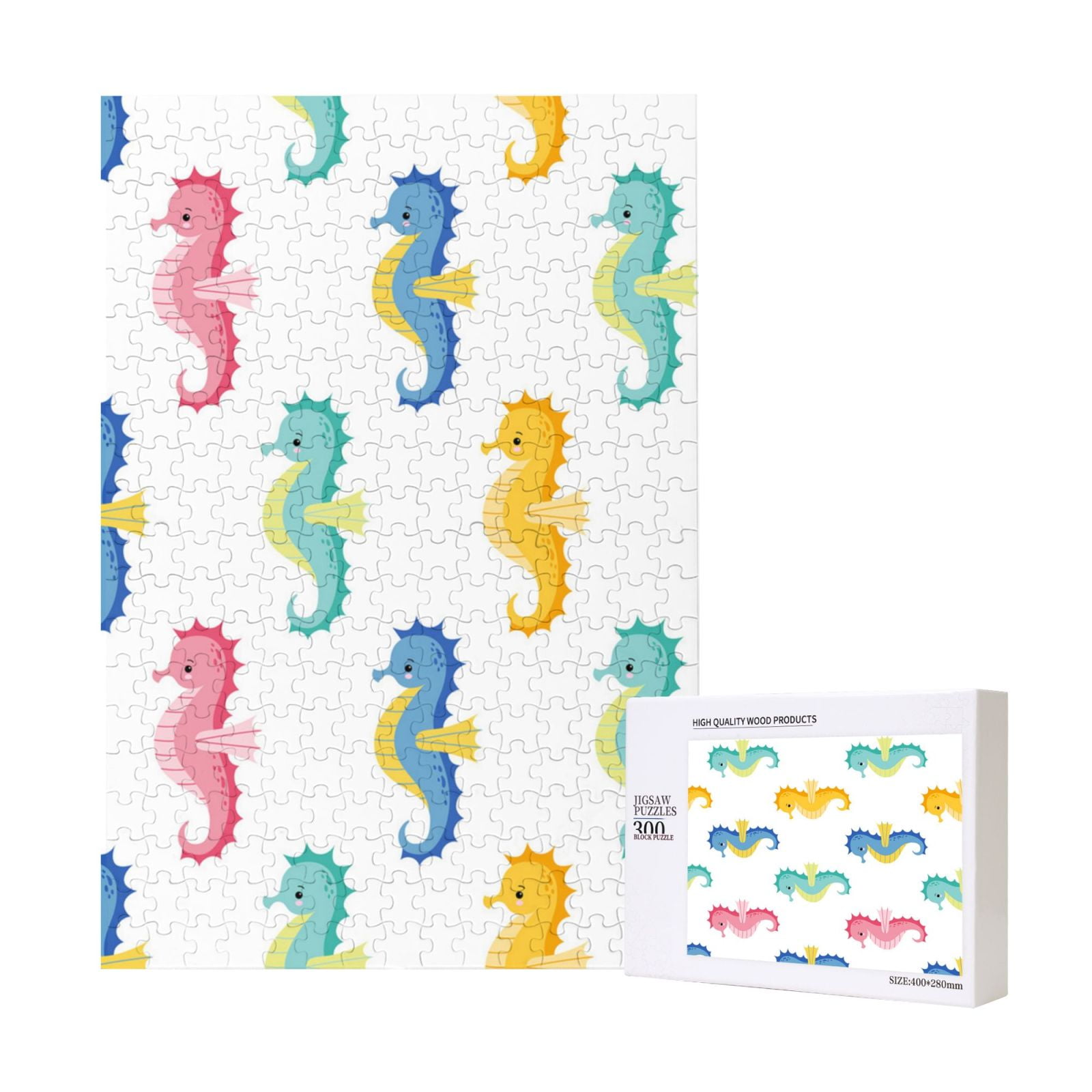 300 Pieces Jigsaw Puzzles Wooden Jigsaw Toy Family Game Wall Decor for