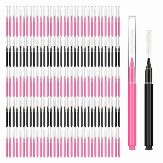 300 Pieces Mini Eyebrow Brush with Cap Brow Lamination Brush Eyebrow Spoolie Brush Comb Eyebrow Lash Lift Tools Lash