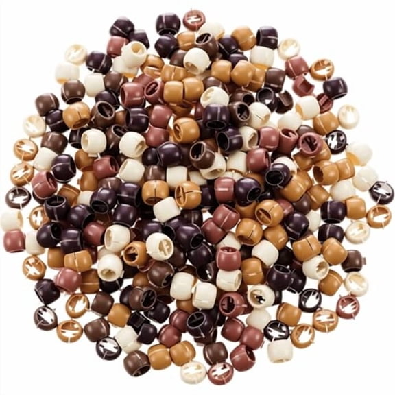 300 Pieces Mini Hair Claw Clips for Braids for Girls, Mini Hair Beads Rainbow Tiny Plastic Jaw Clips for Women (Coffee Color)