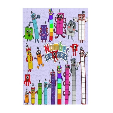 300 Pieces Number Block Puzzle for Adults and Teenagers Cartoon Jigsaw Puzzle for Room Decor Wall Decor Art Decor Challenging Gifts for Boys and Girls