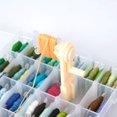 thumbnail image 1 of 300 Pieces Plastic Floss Bobbins with Bobbin Winder for Cross Stitch Cotton Thread Craft DIY Sewing Storage, White, 1 of 5